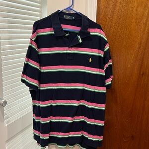 3XLT striped polo